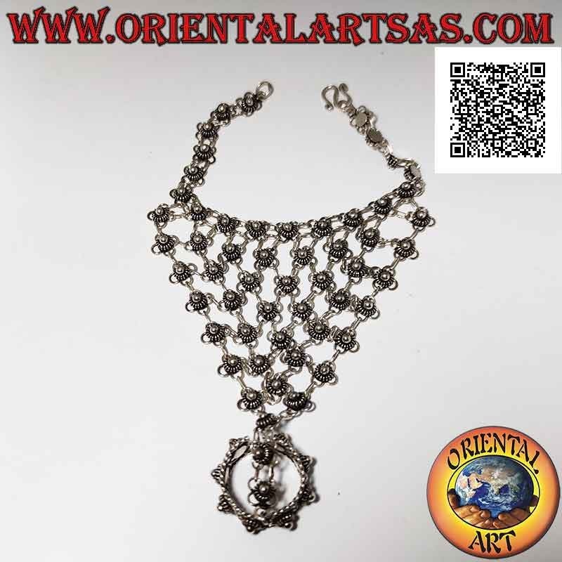 Baciamano Argento 925 Fiori - Anello Regolabile | Oriental Art