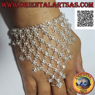 Baciamano Argento 925 Fiorellini Zircone Regolabile | Oriental Art