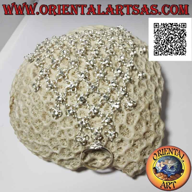 Baciamano Argento 925 Fiorellini Zircone Regolabile | Oriental Art