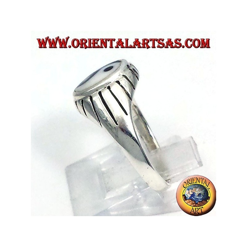 poutres argent yin yang Tao anneau sculpté
