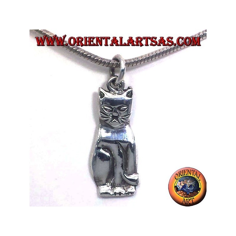 cat pendant silver