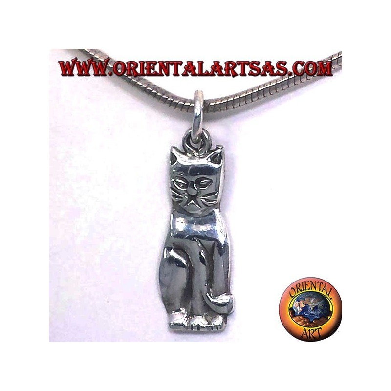 cat pendant silver