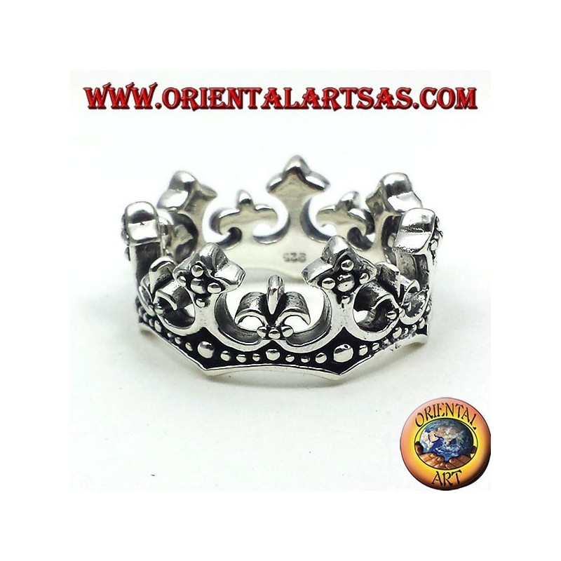 anello corona in argento 