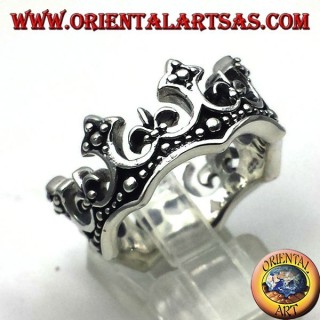 corona anillo de plata