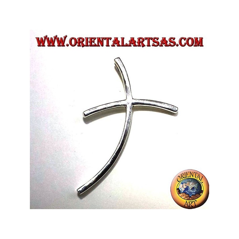 pendentif en argent, croix incurvées