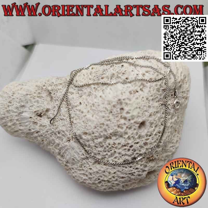Collar de cadena de plata 925 ‰, eslabón plano de serpiente (1 mm de espesor)