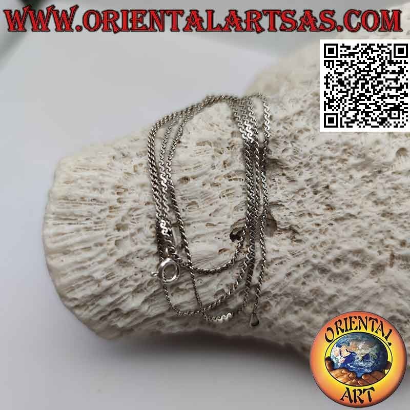 925 ‰ silver chain necklace, flat snake link (1 mm thick)
