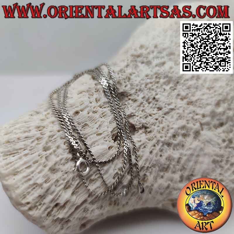 Collar de cadena de plata 925 ‰, eslabón plano de serpiente (1 mm de espesor)