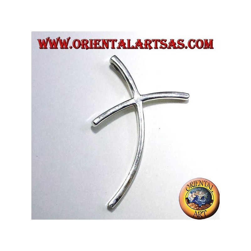 pendentif en argent, croix incurvées