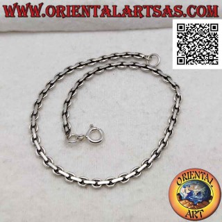 Pulsera en plata 925 ‰ con anillas planas de cadena (18,5)
