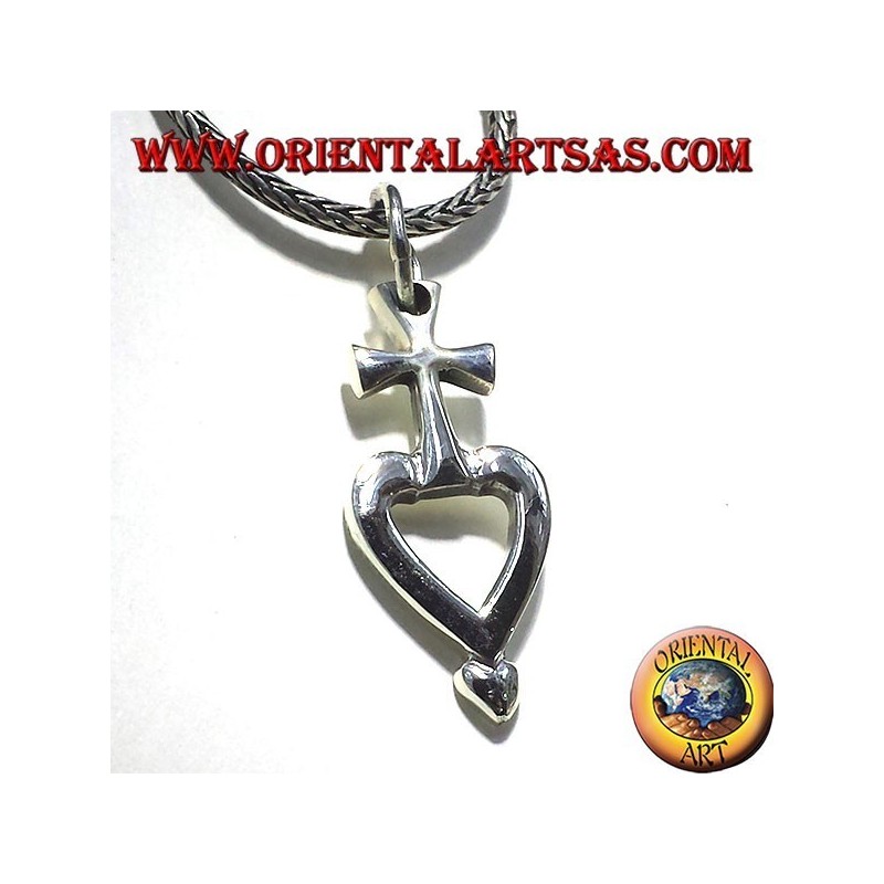 colgante de plata cruzar mi corazón
