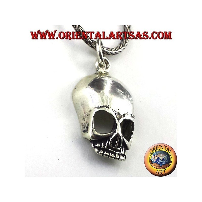 pendentif en argent, crâne