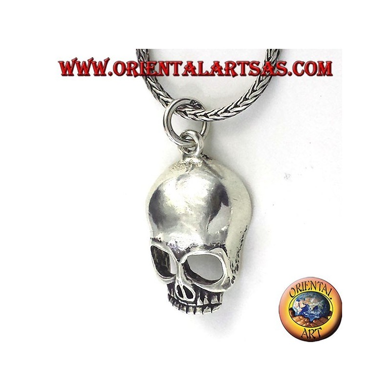 pendentif en argent, crâne