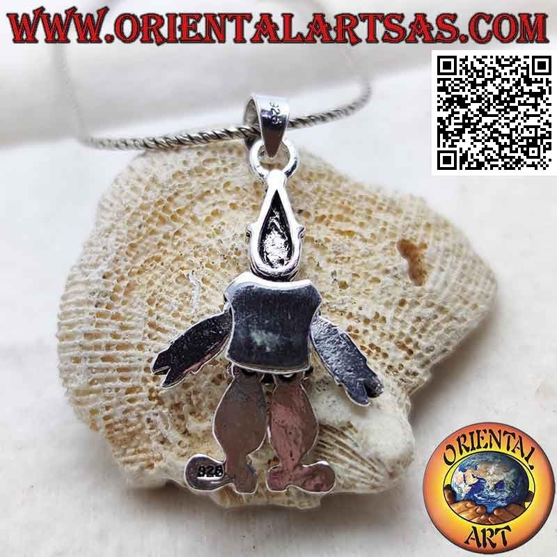 Pendentif en argent en forme de clown mobile en trois dimensions (clown)