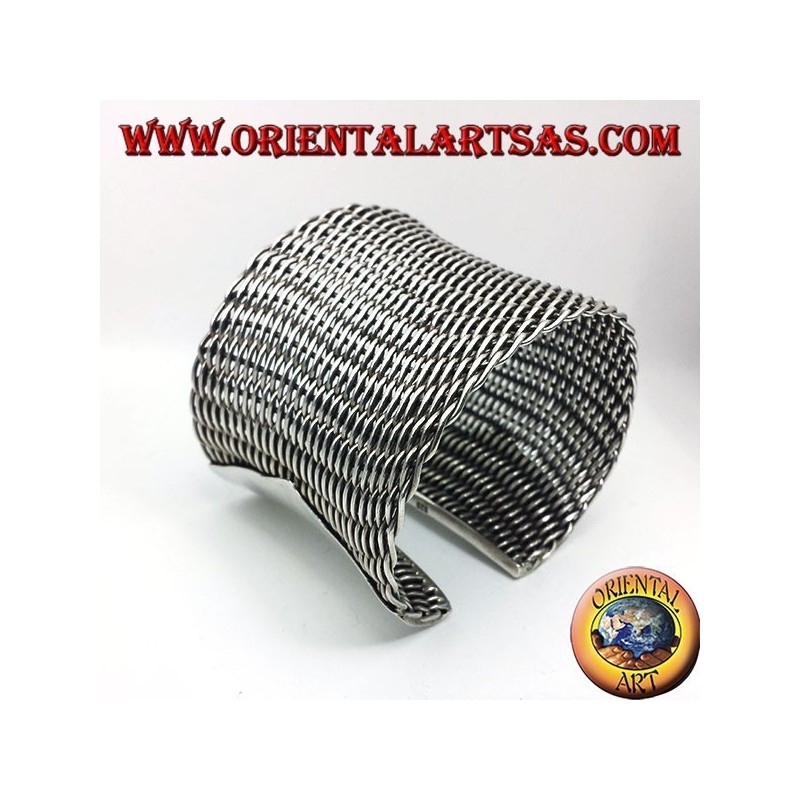 bracelet off à l'esclave en argent tressé