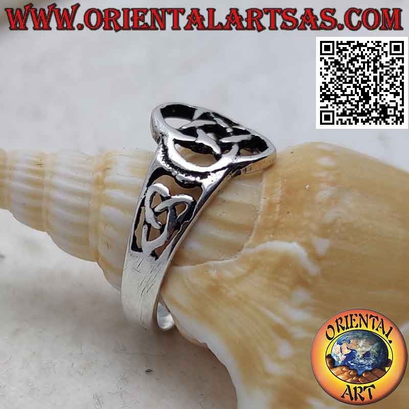 Bague en argent avec noeud celtique "Stella dell'Eire" ajouré