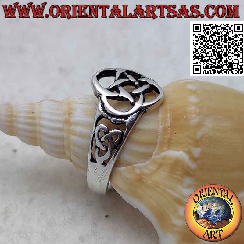 Bague en argent avec noeud celtique "Stella dell'Eire" ajouré