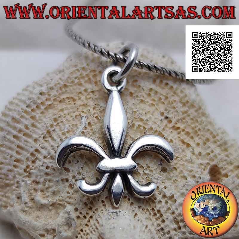Ciondolo in argento liscio a forma di giglio (figura araldica, simbolo dei Medici)