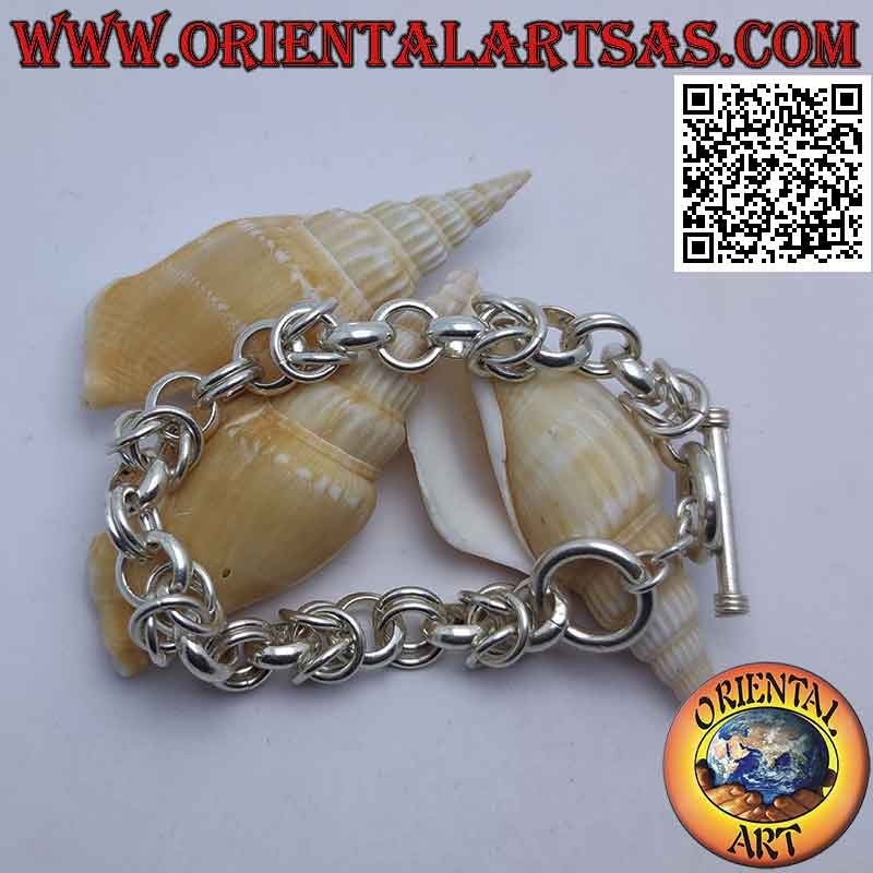 Bracciale Argento 925 Design Catena Anelli Unici 19cm | Oriental Art