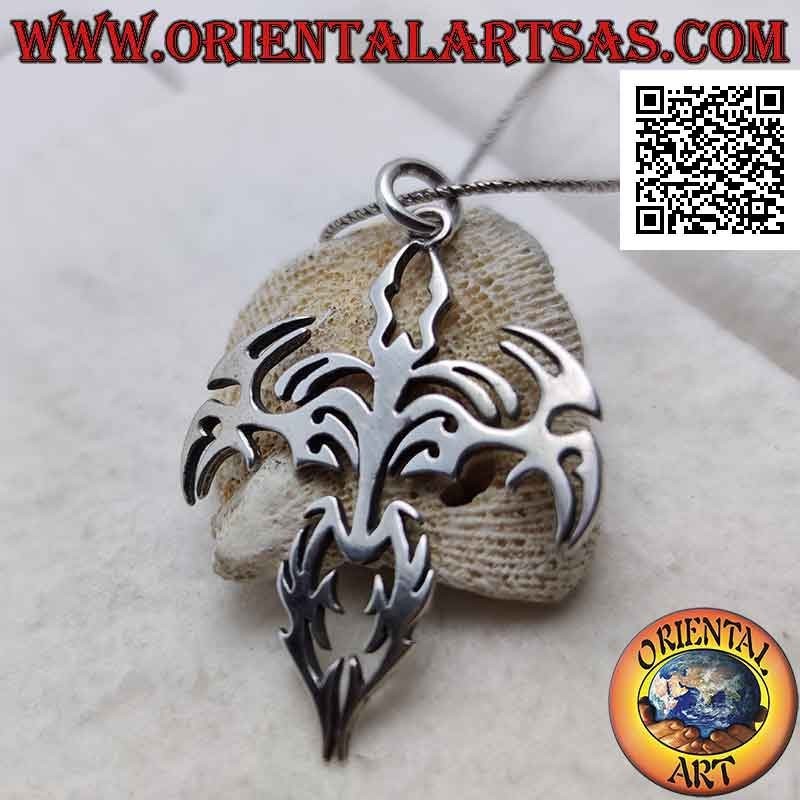Ciondolo in argento croce tribale in stile Maori