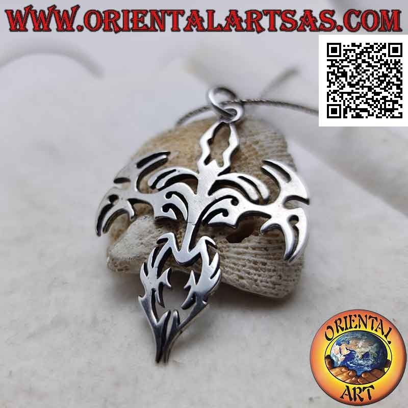 Colgante de plata cruz tribal estilo maorí