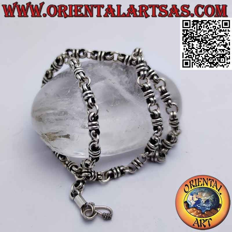 925 ‰ silver necklace 56 cm x 9 mm chain link knots