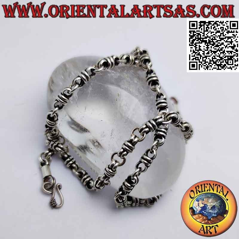 Collier en argent 925 ‰ 56 cm x 9 mm noeuds de maillon de chaîne