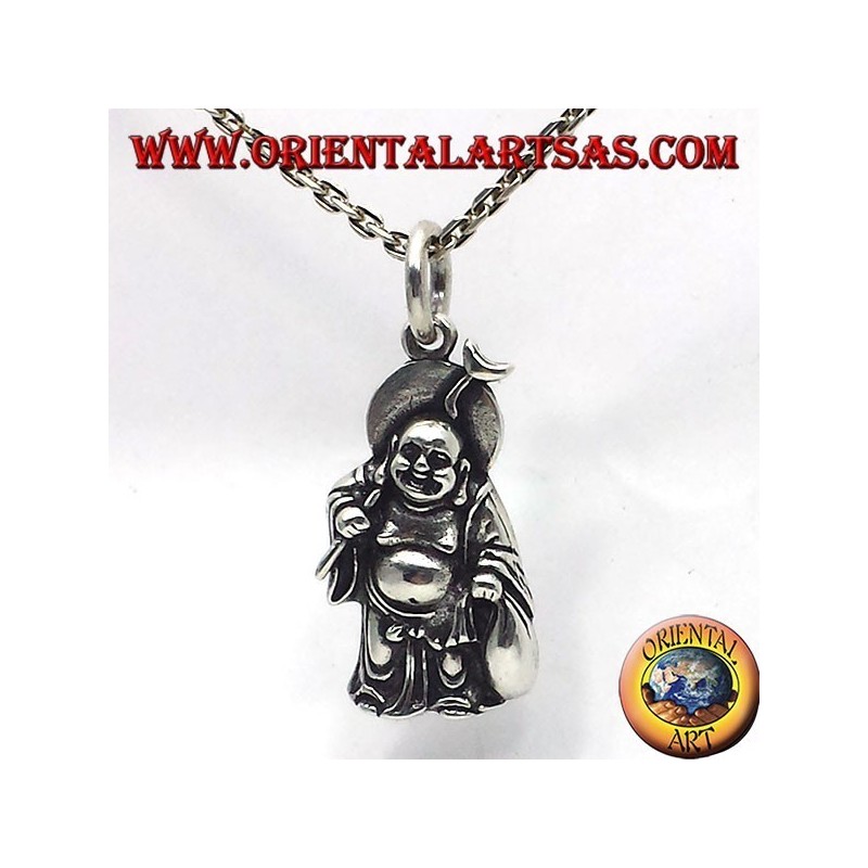 Buda colgante de plata de la riqueza