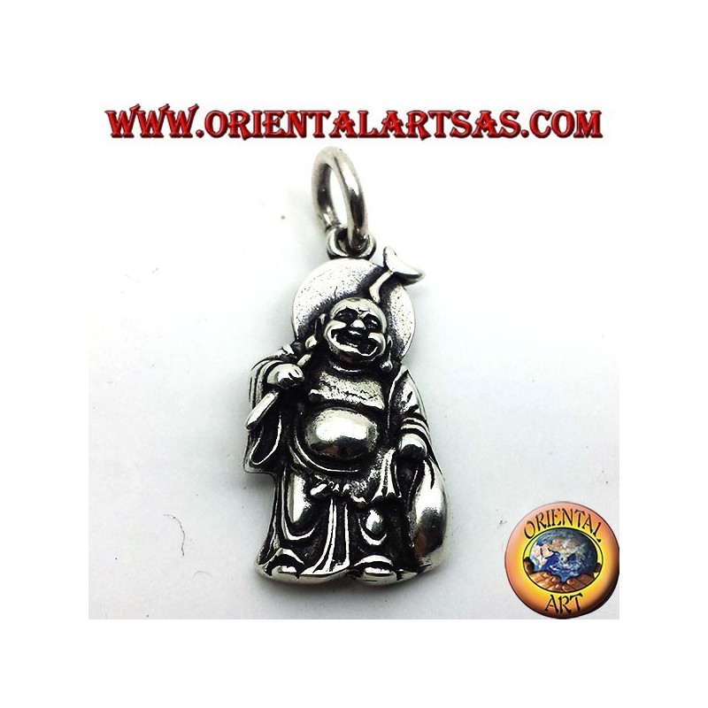 silver pendant, buddha wealth