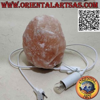 Lámpara de sal rosa del Himalaya de  2 → 3 kg (planta y bombilla incluidas)