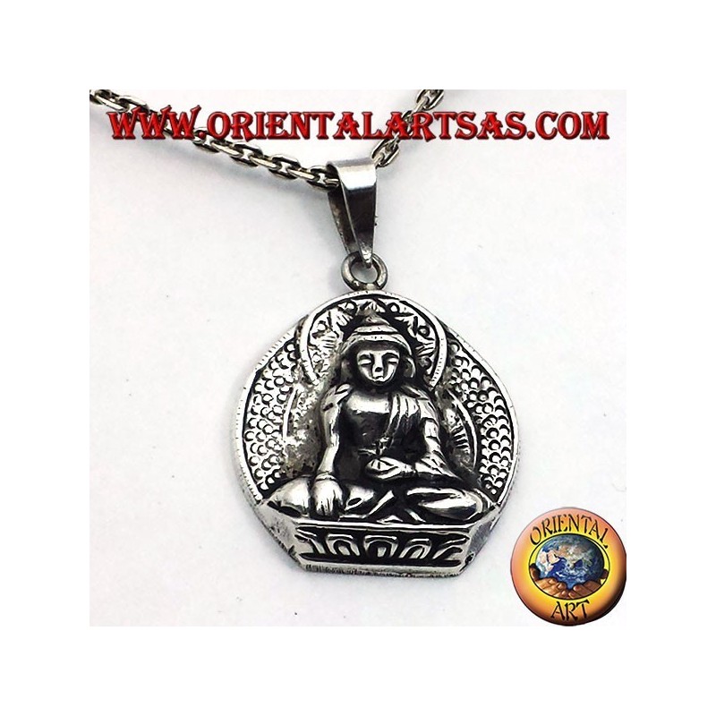 colgante de plata, Buda en la flor de loto