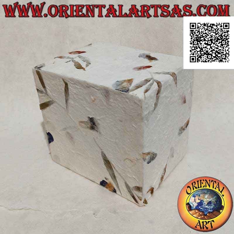 Boîte à bijoux mini commode à trois tiroirs en papier de riz et pétales naturels