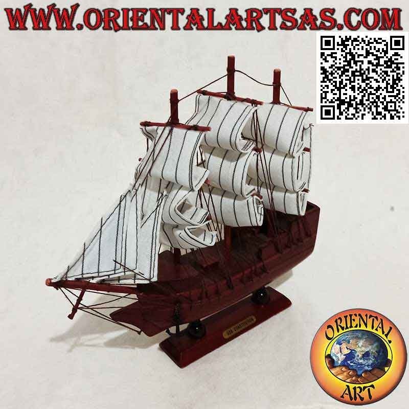 Scale model of the wooden sailing ship "USS Constitution"