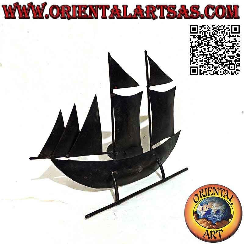 Wrought iron candle holder, the sailboat