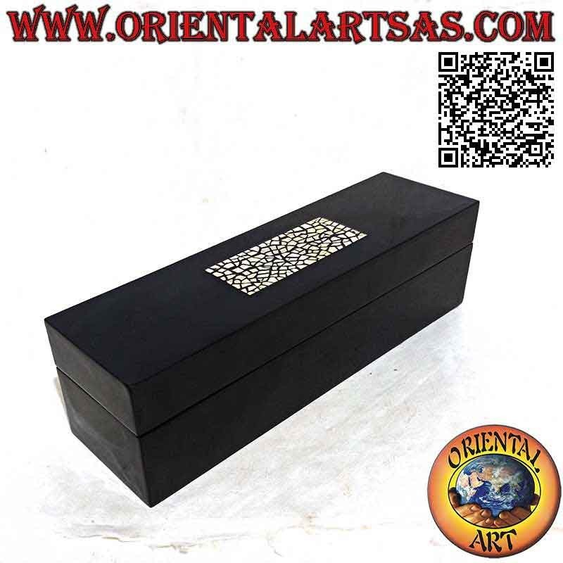 Elegant rectangular box in glossy black resin and applications