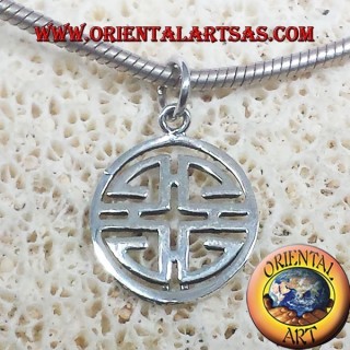 silver pendant, Shou