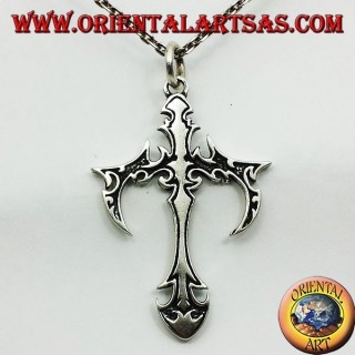 pendentif croix gothique en argent