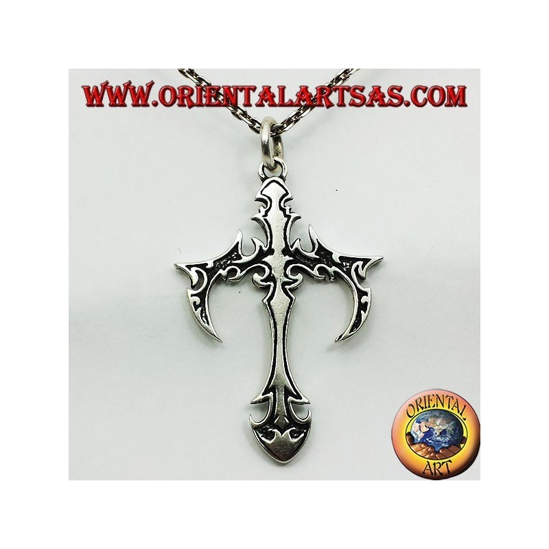 Gothic Kreuz Anhänger in Silber