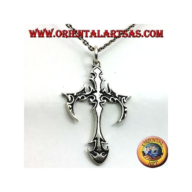 Gothic Kreuz Anhänger in Silber