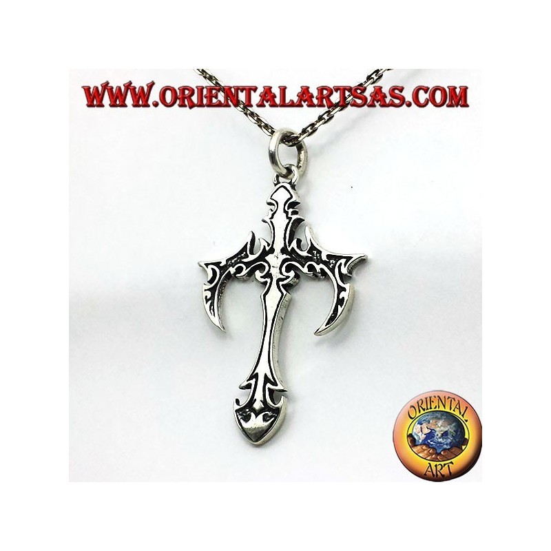 Gothic Kreuz Anhänger in Silber