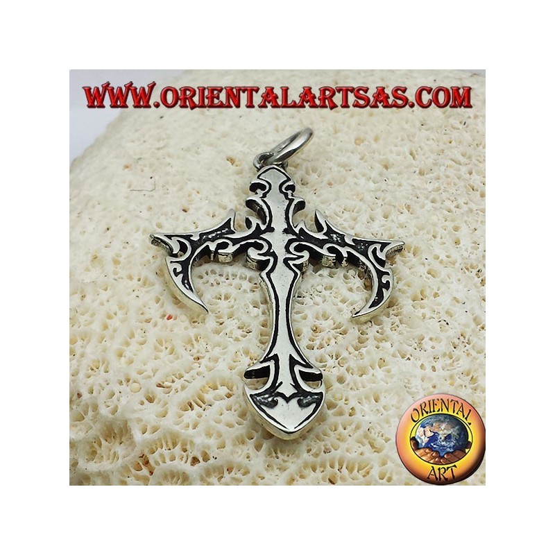 Gothic Kreuz Anhänger in Silber