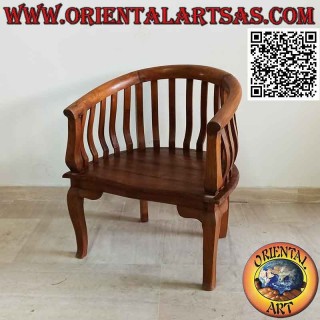 Sillón "redondo" moderno con asiento completo en madera de teca