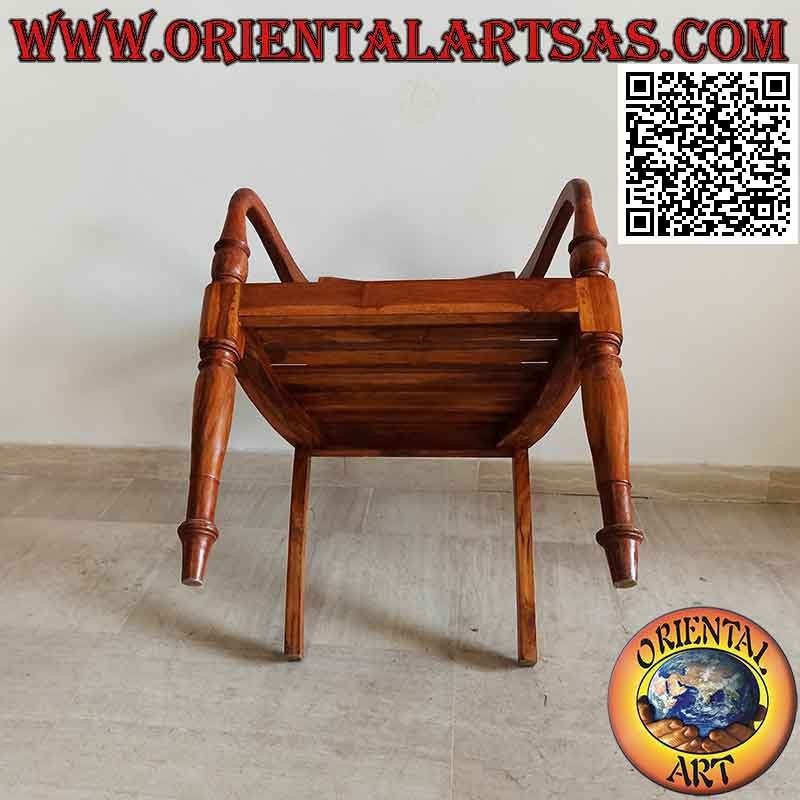 Sessel im Raffles-Stil mit Sitz aus Teakholz