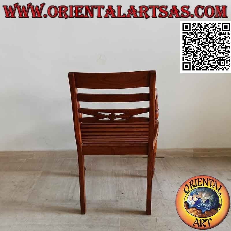 Raffles style armchair with teak wood band seat