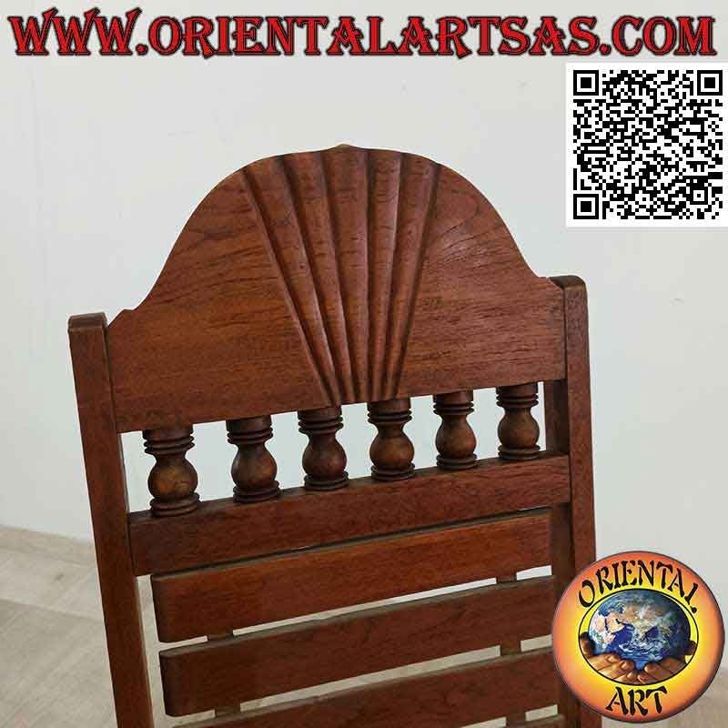 Sillón reclinable con reposapiés en madera maciza de teca