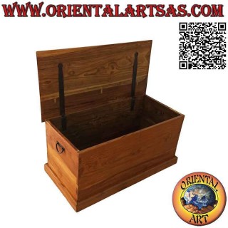 Cómoda lineal rectangular clásica en madera de teca (color natural)