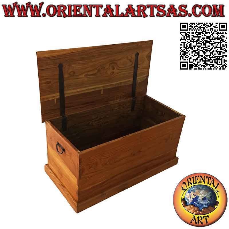 Cómoda lineal rectangular clásica en madera de teca (color natural)