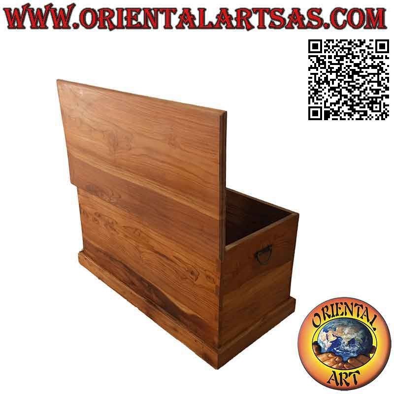 Cassapanca lineare rettangolare classica in legno di teak (colore naturale)