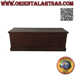 Classic Long Rectangular Storage Chest in Solid Teak Wood (Dark Walnut Colour)