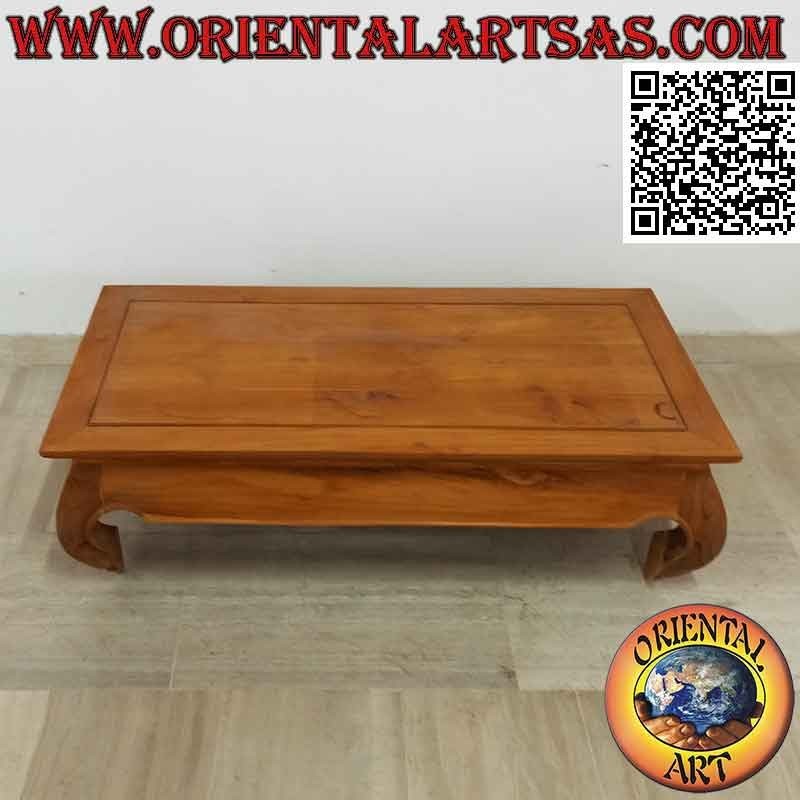 Tavolino basso da salotto in stile oppio (opium) in legno di teak (120*60, h35)